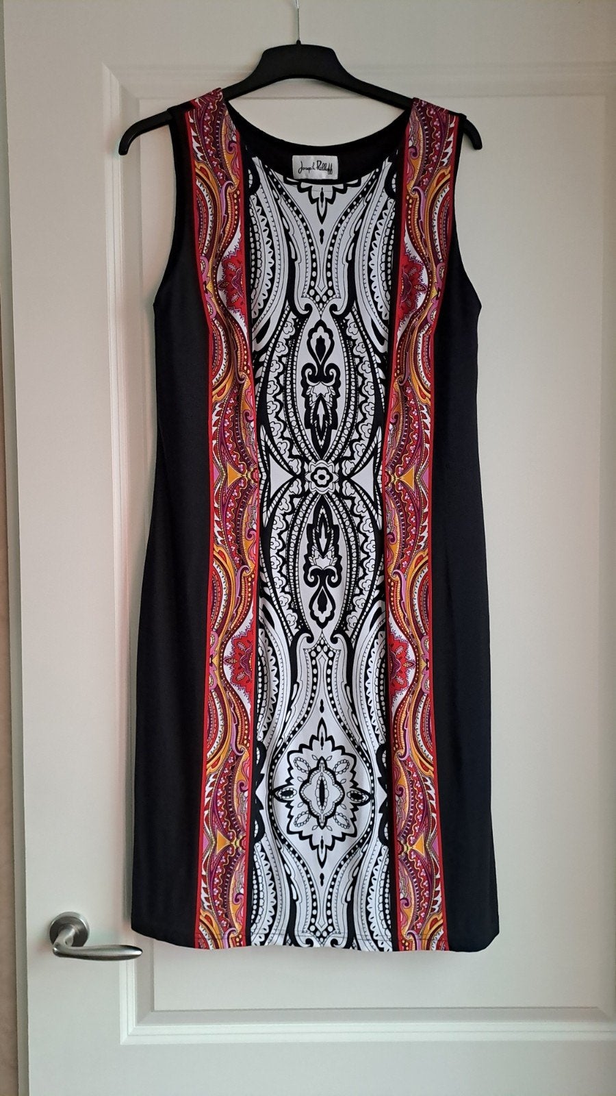 Joseph Ribkoff Jurk XL - Zwart met opvallende print, Kleding | Dames, Jurken, Zwart, Maat 46/48 (XL) of groter, Joseph Ribkoff