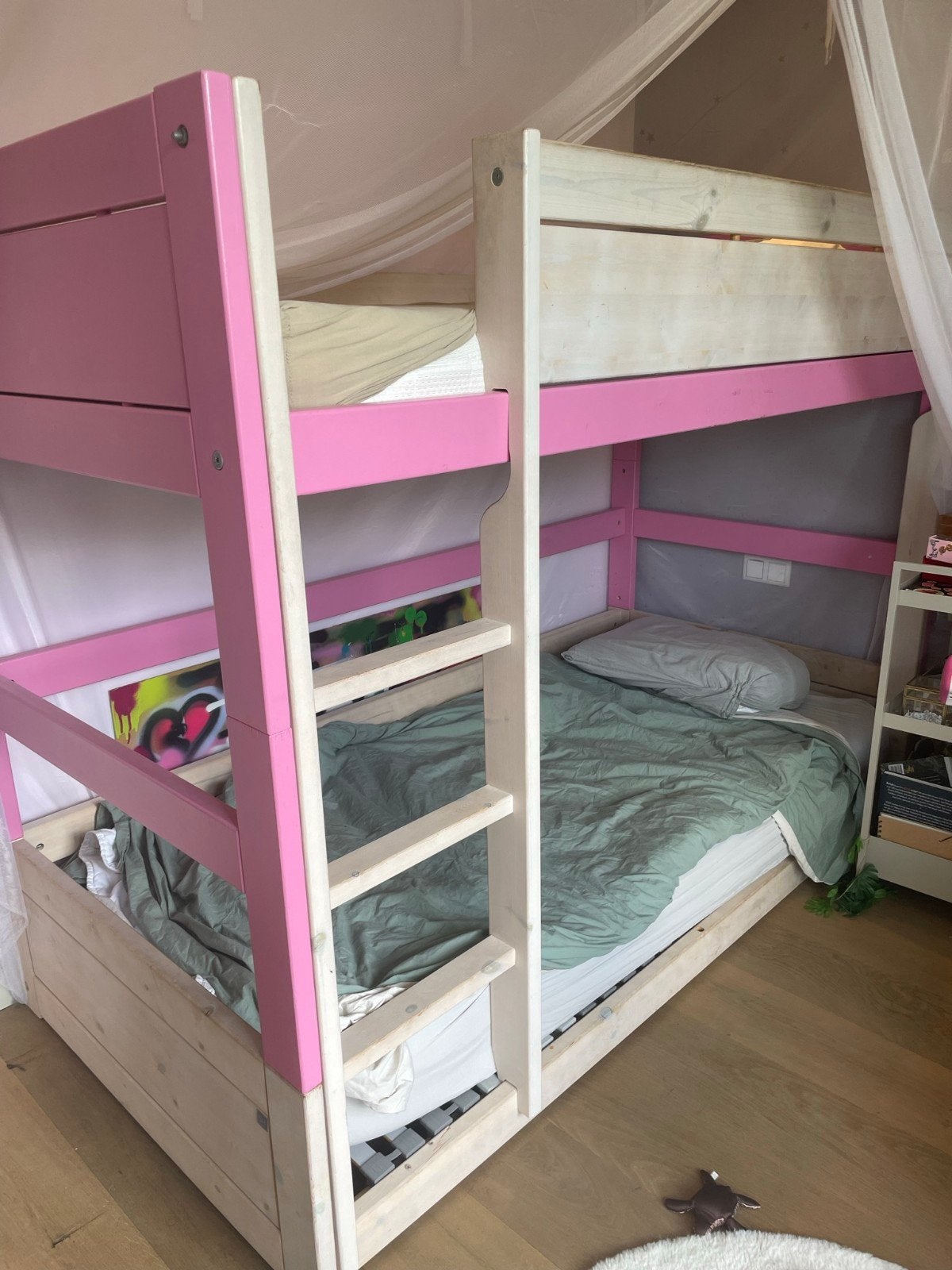 Lifetime bed: halfhoogslaper en eenpersoonsbed, Ophalen, Gebruikt, Eenpersoons, Halfhoogslaper