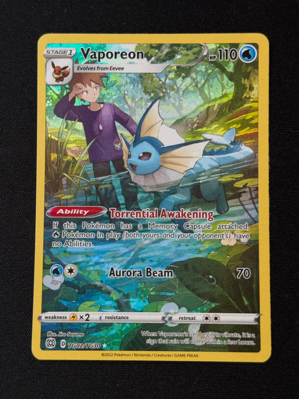 Vaporeon TG02, Ophalen of Verzenden, Zo goed als nieuw, Losse kaart