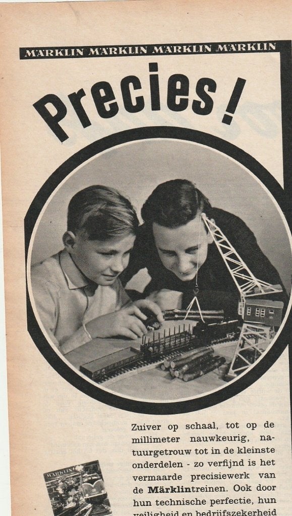 retro reclame 1962 Märklin modeltrein jongetje & vader, Verzenden, Overige typen