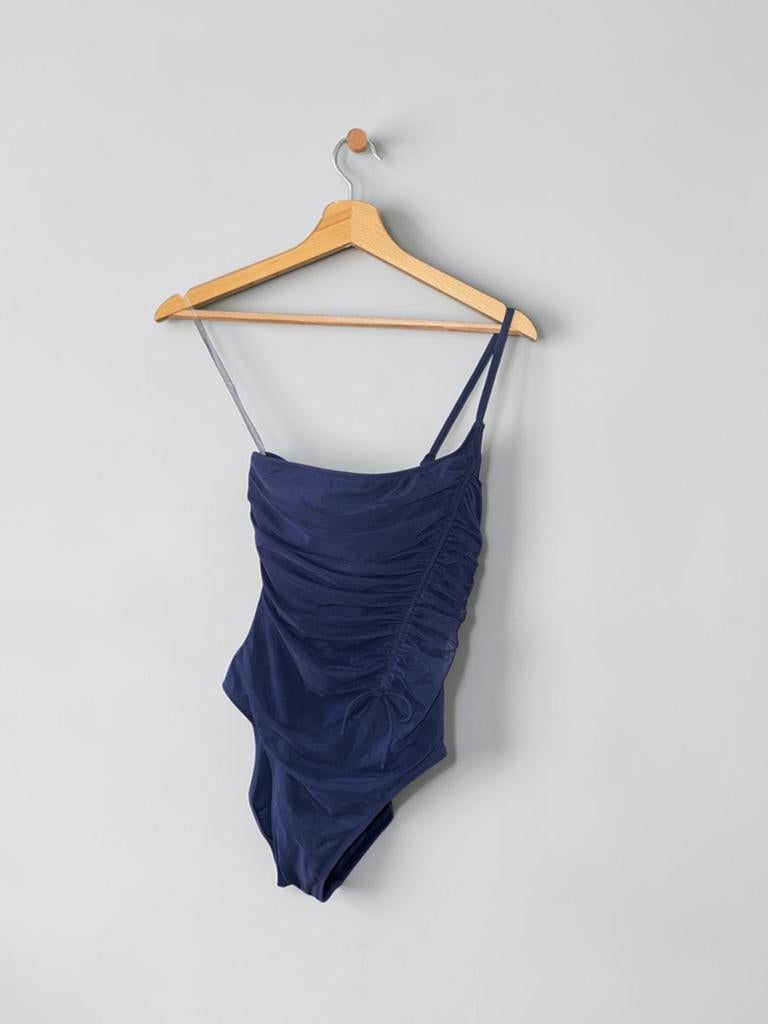 Gottex badpak navy 38 M medium blauw donkerblauw oneshoulder, Ophalen of Verzenden, Zo goed als nieuw, Blauw, Badpak