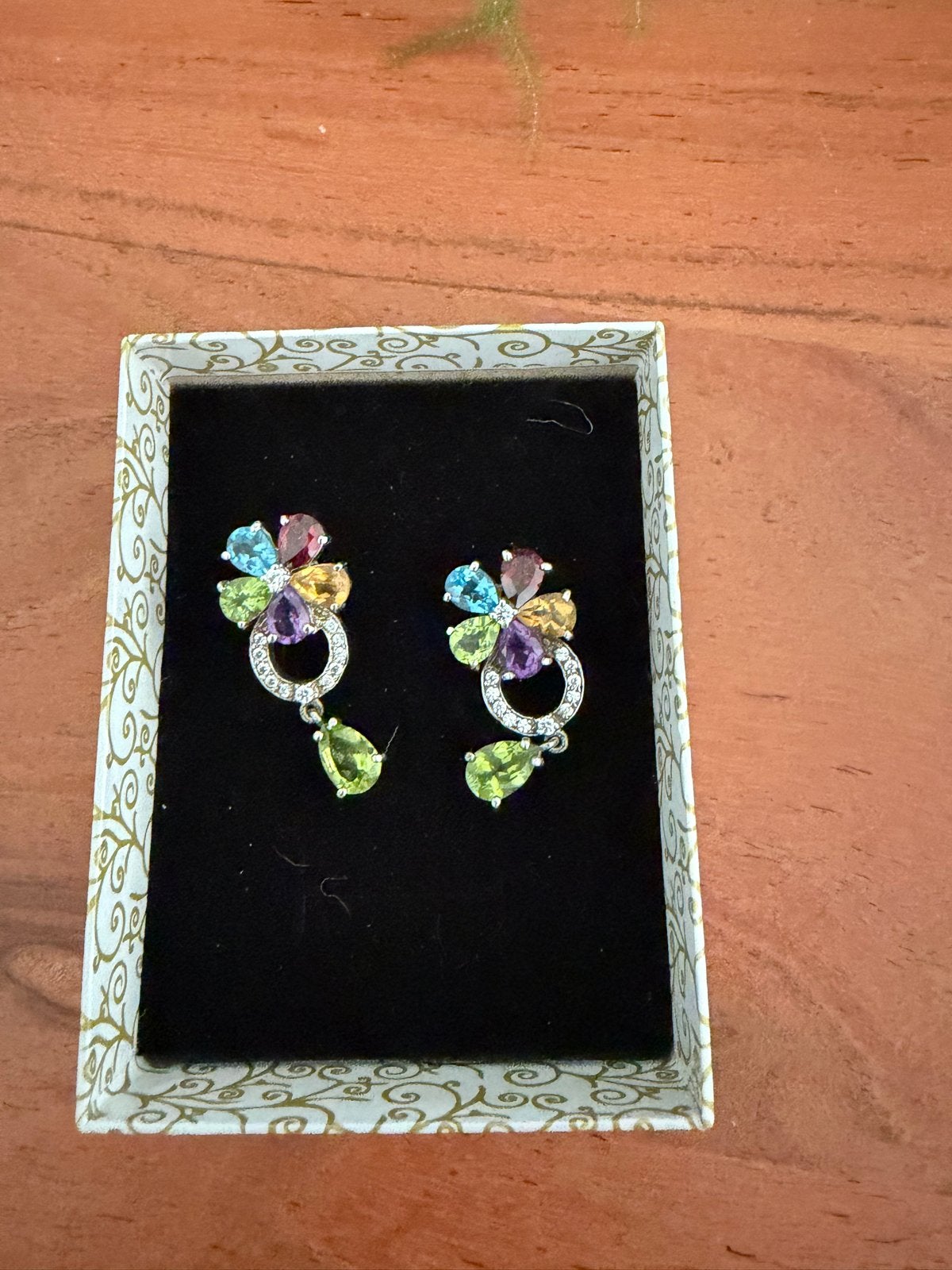 Zilver Oorbellen met Edelstenen, Overige materialen, Hangers, Overige kleuren, Nieuw