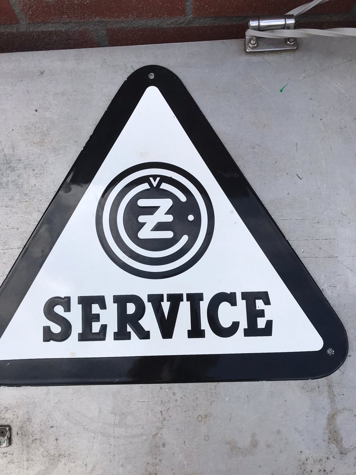 CZ Service emaille reclamebord, Ophalen of Verzenden, Gebruikt, Reclamebord