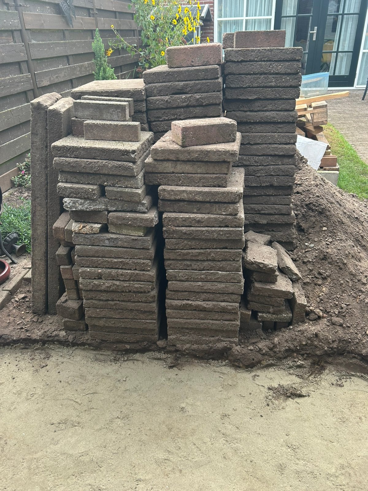 Tuin tegels 15x15, Tuin en Terras, Ophalen, Zo goed als nieuw, Beton, Terrastegels