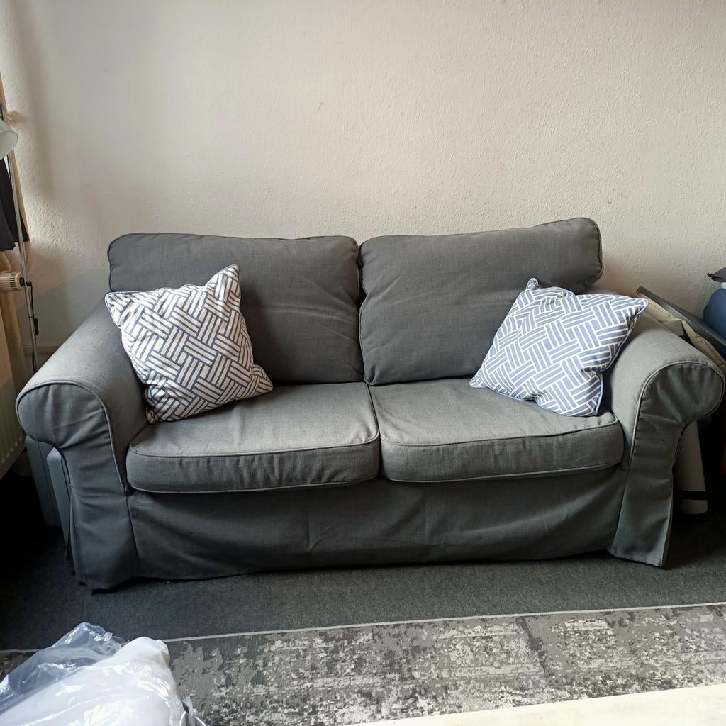 Ikea Ektorp 2-zitsbank - Grijs -  Kijken!!!Zo goed als nieuw, Ophalen, Tweepersoons, Zo goed als nieuw, Rechte bank