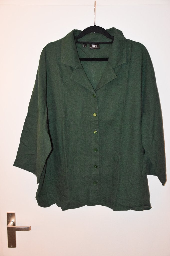 mooie nieuwe groene linnenmix blouse maat 50 BPC, Kleding | Dames, Blouse of Tuniek, Nieuw, Ophalen of Verzenden, BPC