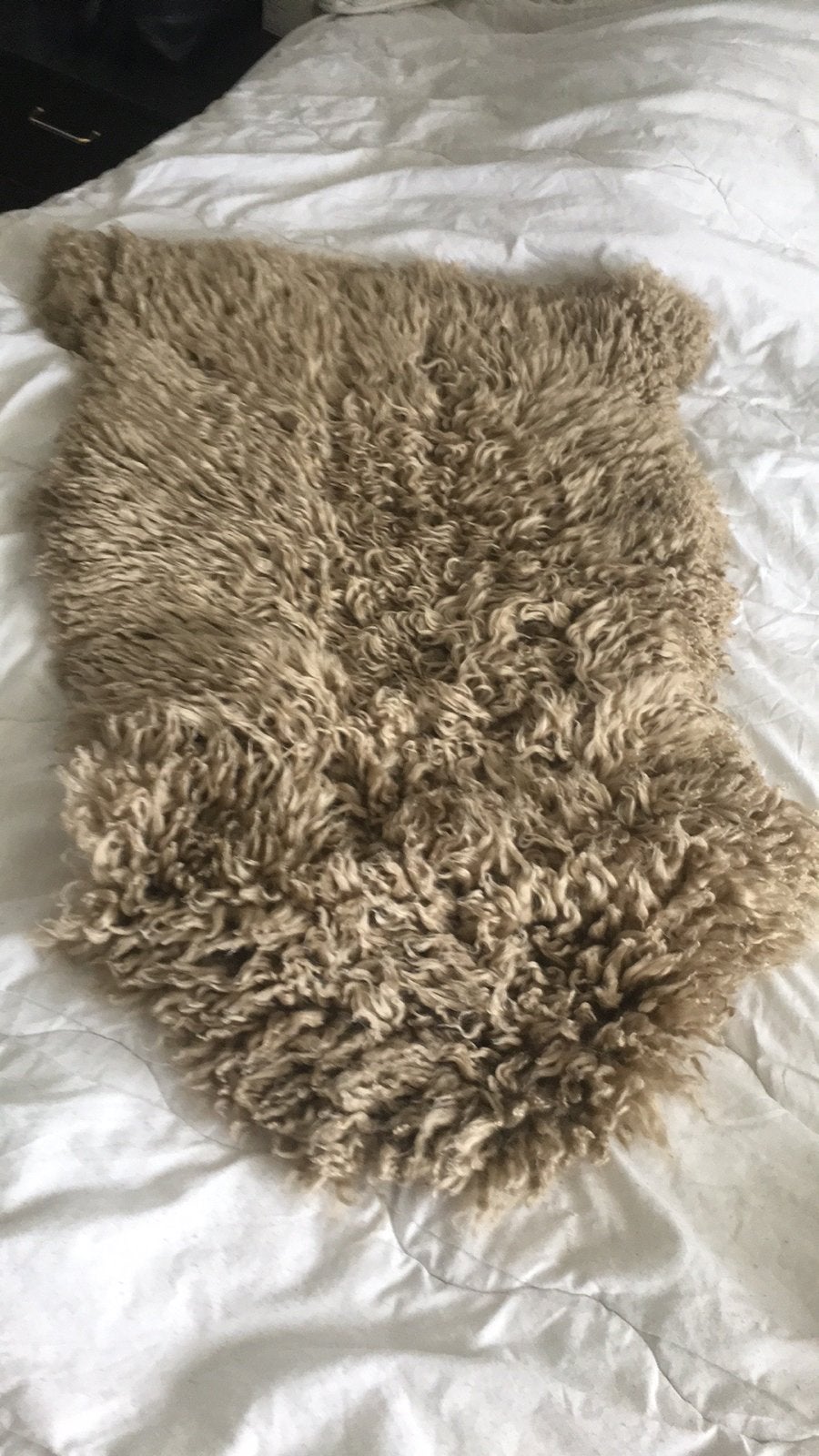 Originele schapenvacht - ca. 60 x 90 cm, Gebruikt, Bruin, Overige vormen, 50 tot 100 cm