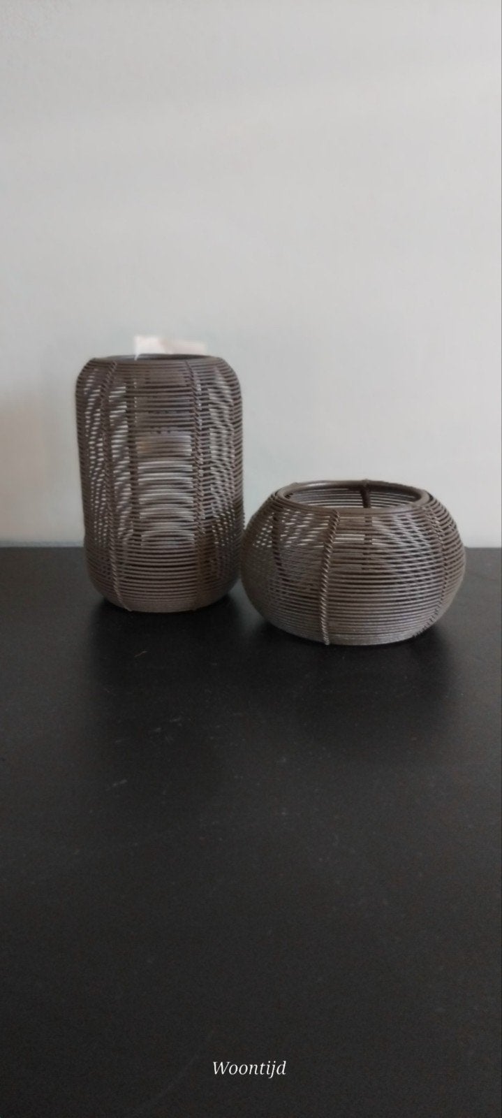 2-delige Windlichten set Nieuw Light&Living, Huis en Inrichting, Woonaccessoires | Kandelaars en Kaarsen, Light&Living, Bruin