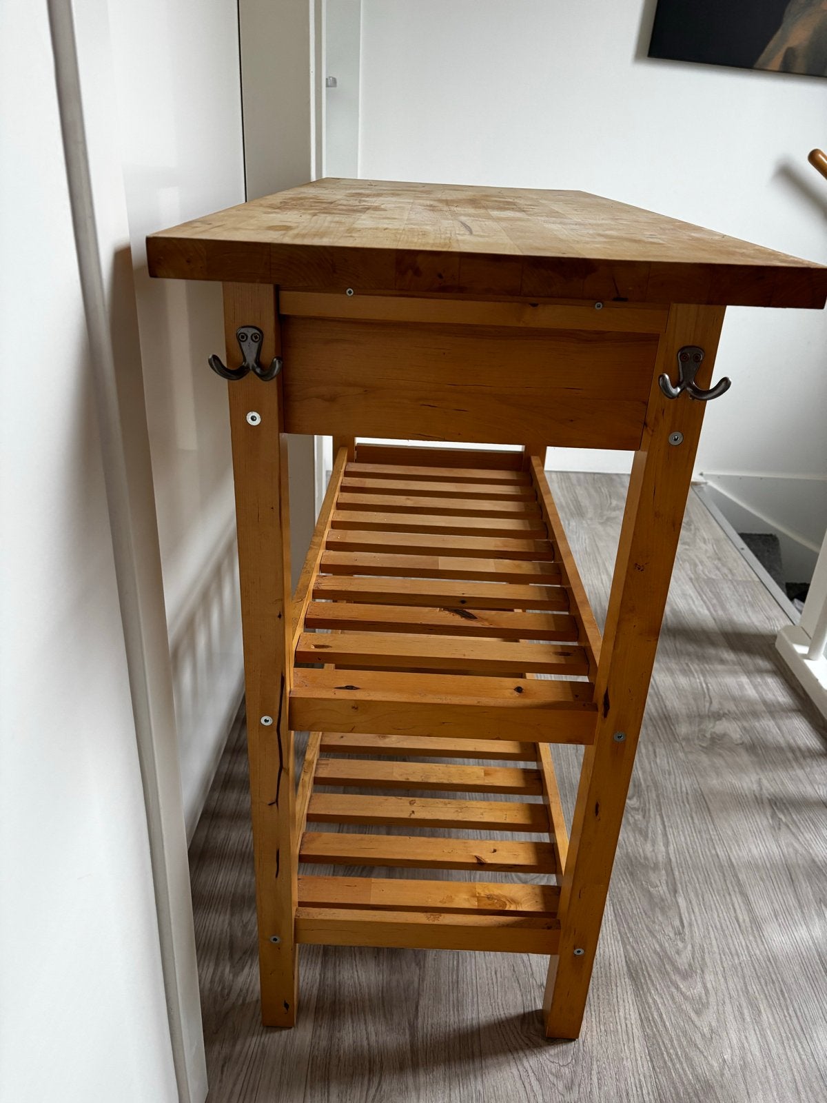 Houten Keukentrolley met Snijplank en Lades, Ophalen, Gebruikt, Hout, Keukentrolley