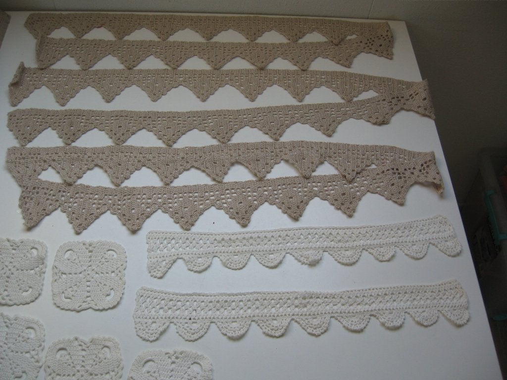 oud Haakwerk 5 kastrandjes 5 x onderzetters samen €10.00., Ophalen of Verzenden