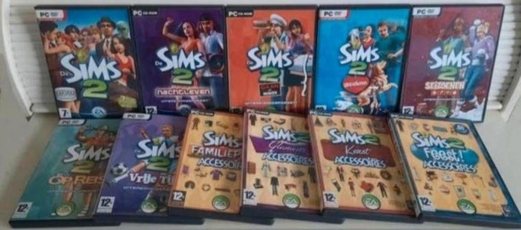 De Sims 2 + 6 Uitbreidingspakketten + 4 Accessoirepakketten, Spelcomputers en Games, Games | Pc, Gebruikt, 1 speler, Ophalen of Verzenden