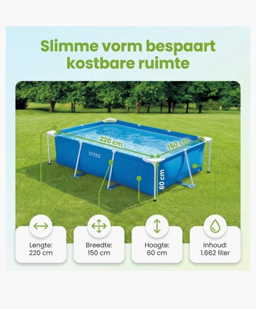Intex zwembad 220x150x60cm , compleet, Tuin en Terras, Zwembaden, Ophalen, Gebruikt, Opzetzwembad, 200 tot 400 cm
