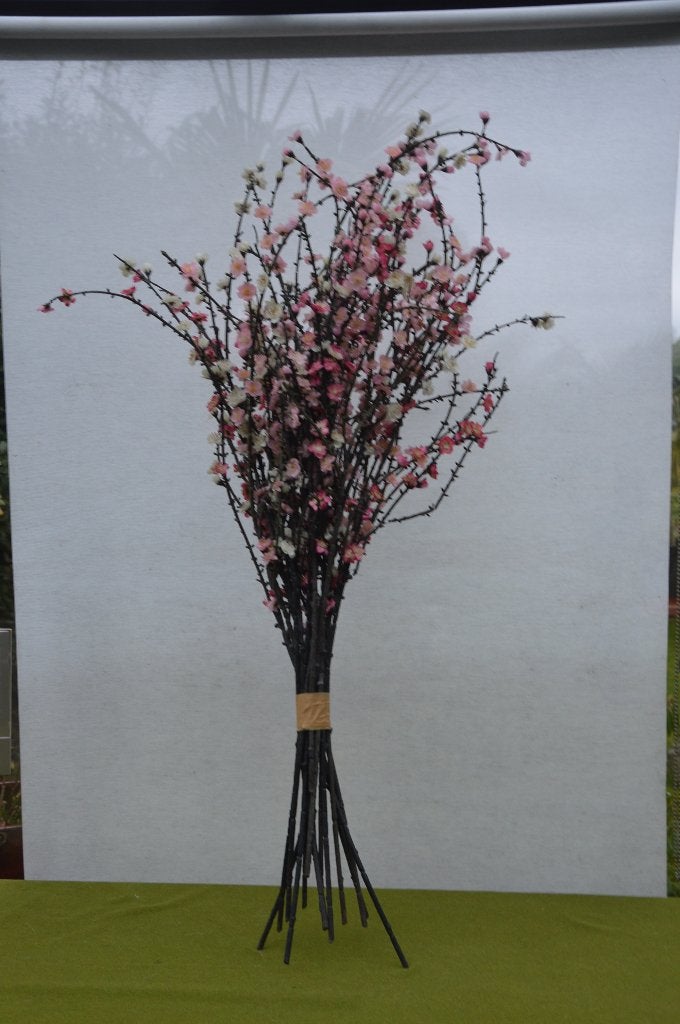 kunstbloemen: Grote bos met roze bloesem takken ca 115cm hg, 115 cm, Binnen, Gebruikt, Roze