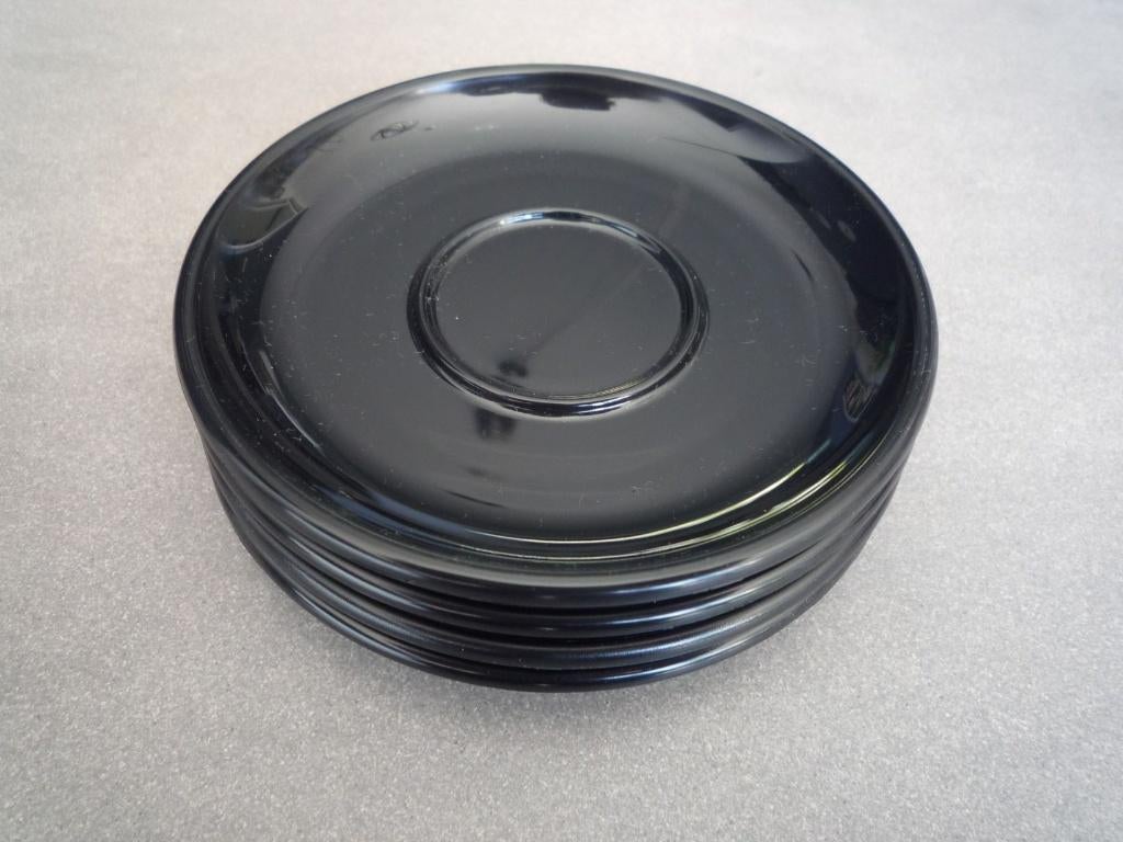 4 Zwarte schoteltjes voor nespresso espresso kopjes NIEUW!, Huis en Inrichting, Keuken | Servies, Overige materialen, Nieuw, Ophalen of Verzenden