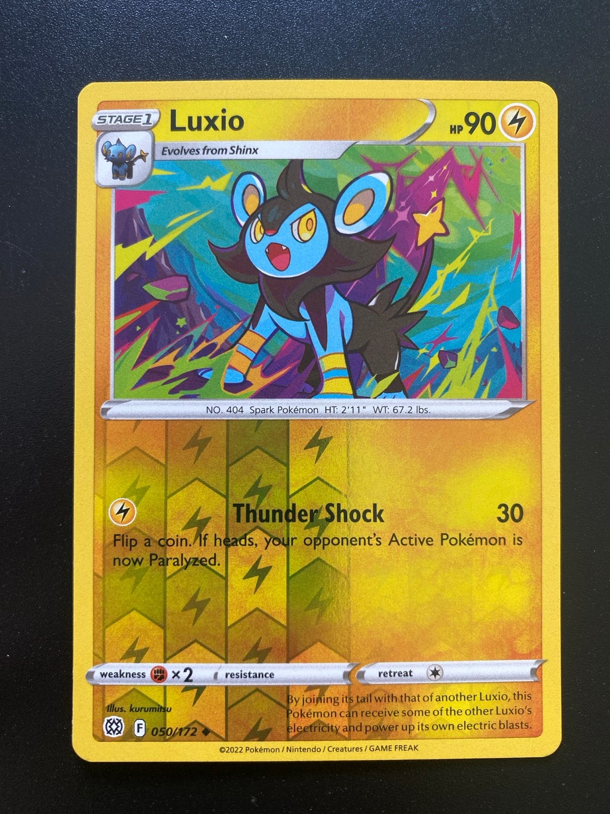 Luxio 050/172 Reverse Holo Pokémon Brilliant Stars, Ophalen of Verzenden, Nieuw, Losse kaart, Foil