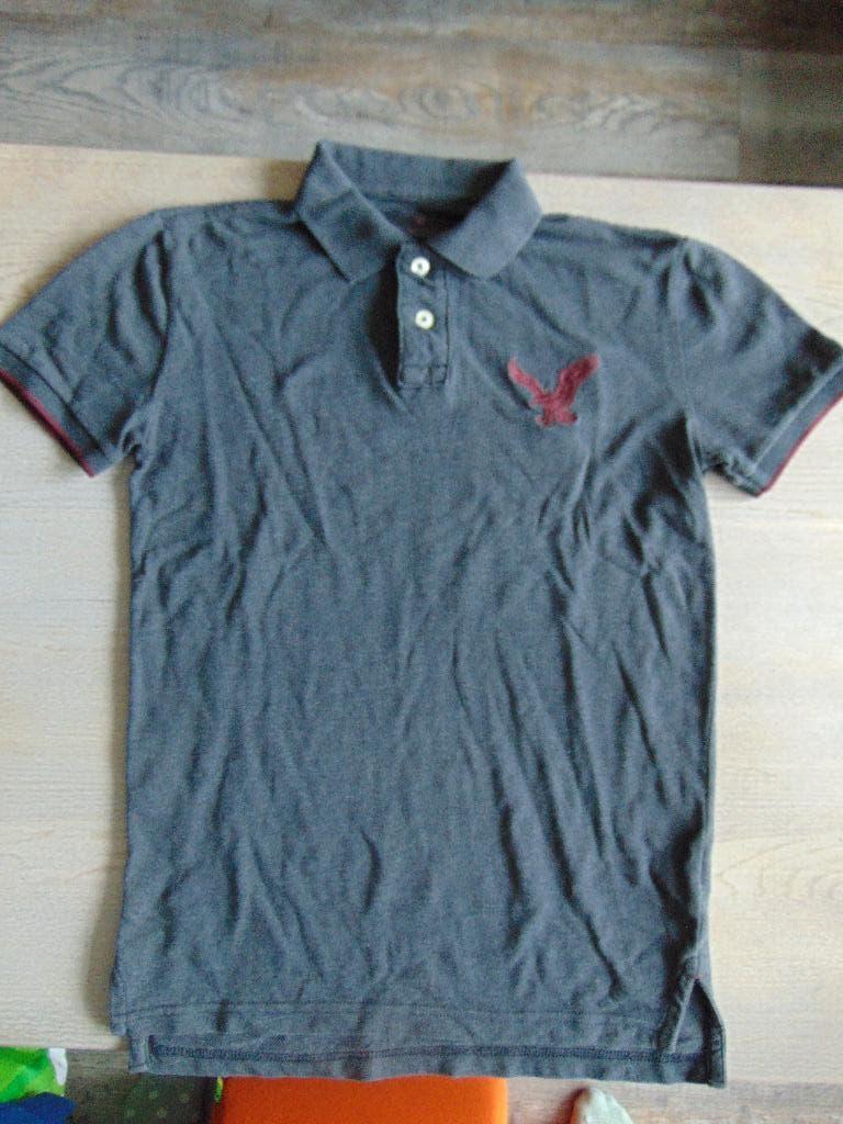 American Eagle polo T-shirt grijs maat XS / 170 shirt, American Eagle, Ophalen of Verzenden, Zo goed als nieuw, Shirt of Longsleeve
