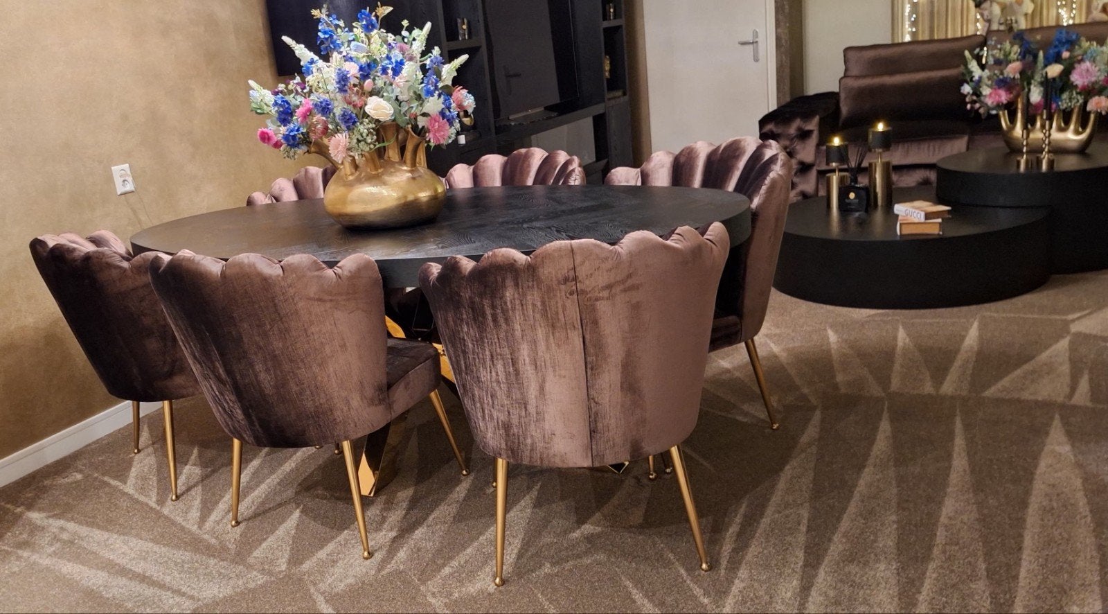 Eric kuster style  / Hotel chique 6x eetkamerstoelen, Ophalen, Zo goed als nieuw, Vijf, Zes of meer stoelen, Stof