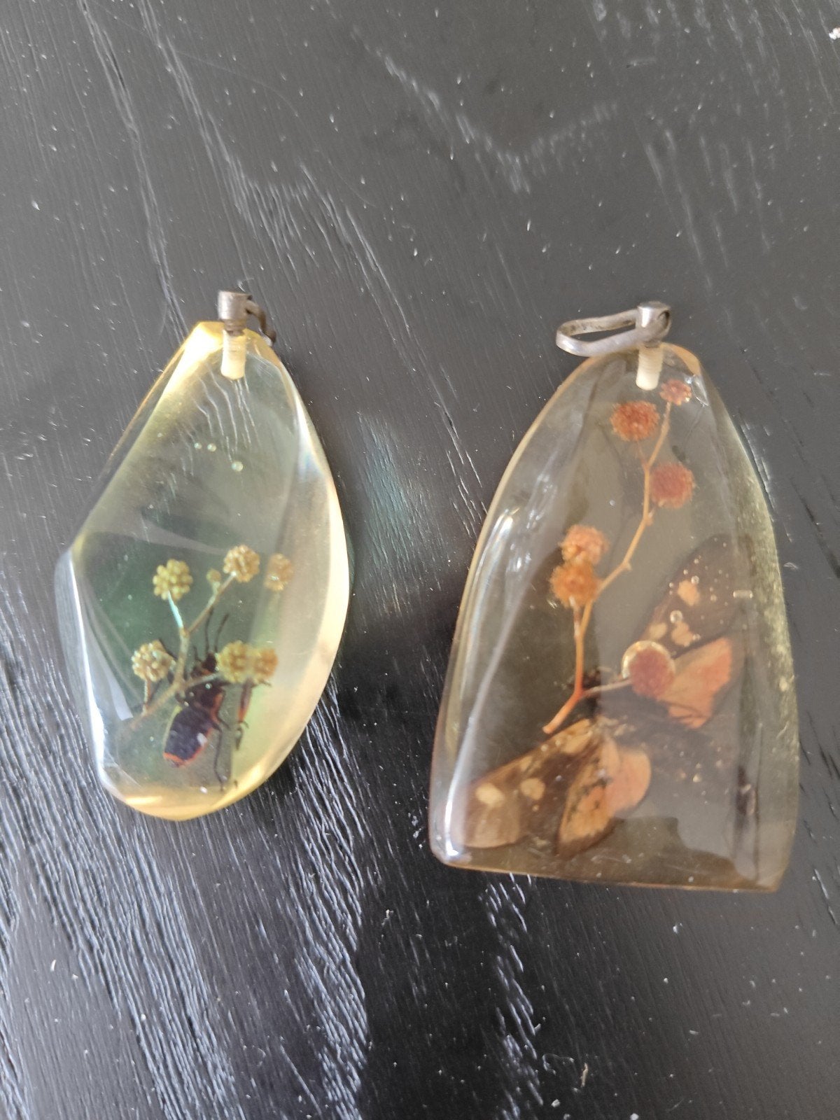 Vintage Hangers met Insecten in Hars, Sieraden, Tassen en Uiterlijk, Ophalen, Overige materialen, Hanger