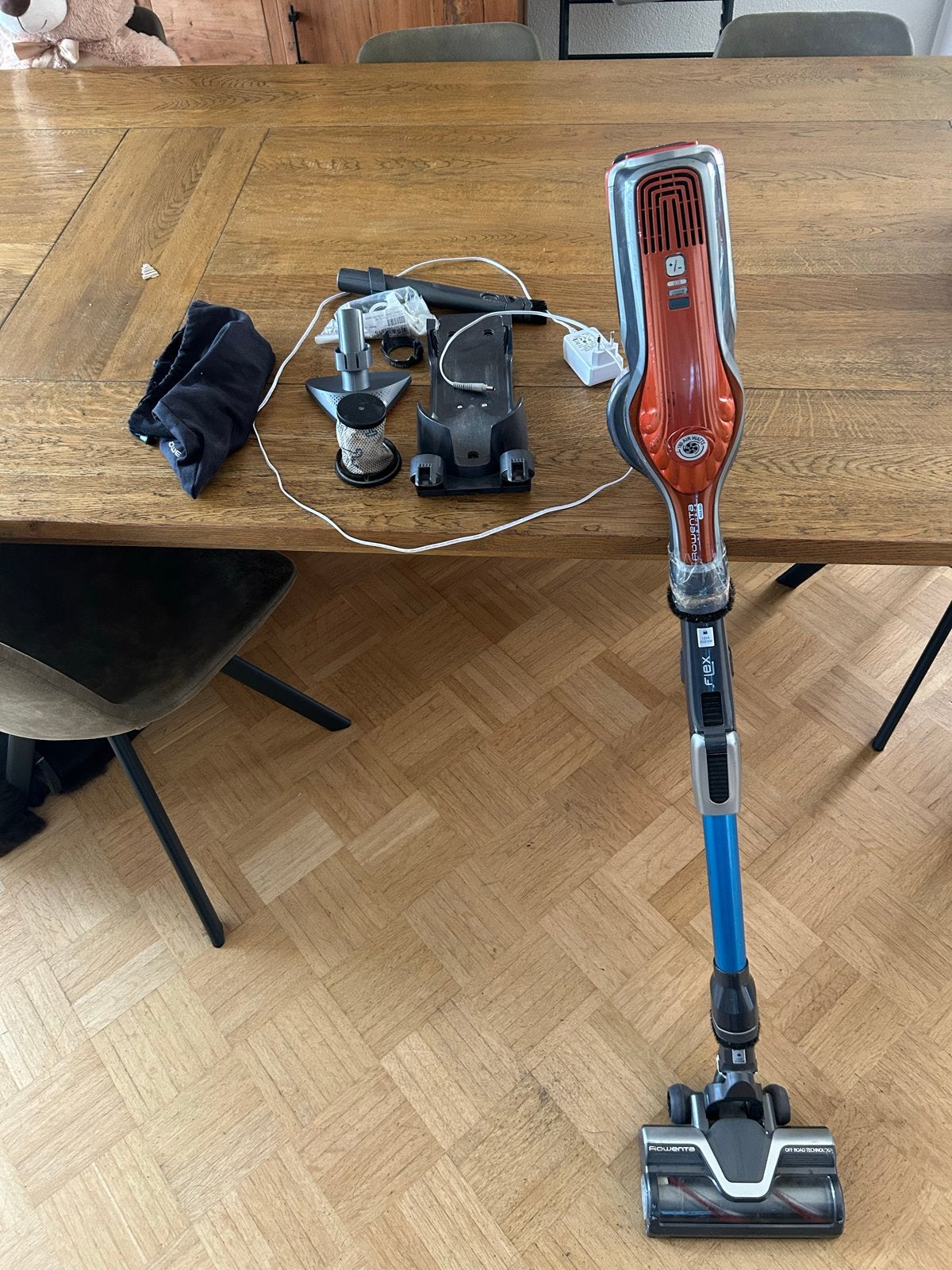 Rowenta Air Force Flex 760 Steelstofzuiger, Witgoed en Apparatuur, Stofzuigers, Rowenta, Draadloos, Ophalen of Verzenden, Zo goed als nieuw