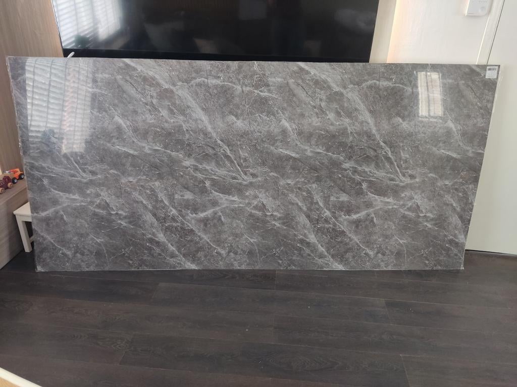 PVC marmerlook wandpaneel Santander 260x122cm, 3mm dik, Doe-het-zelf en Verbouw, Platen en Panelen, Ophalen, Nieuw, HPL, Minder dan 20 mm