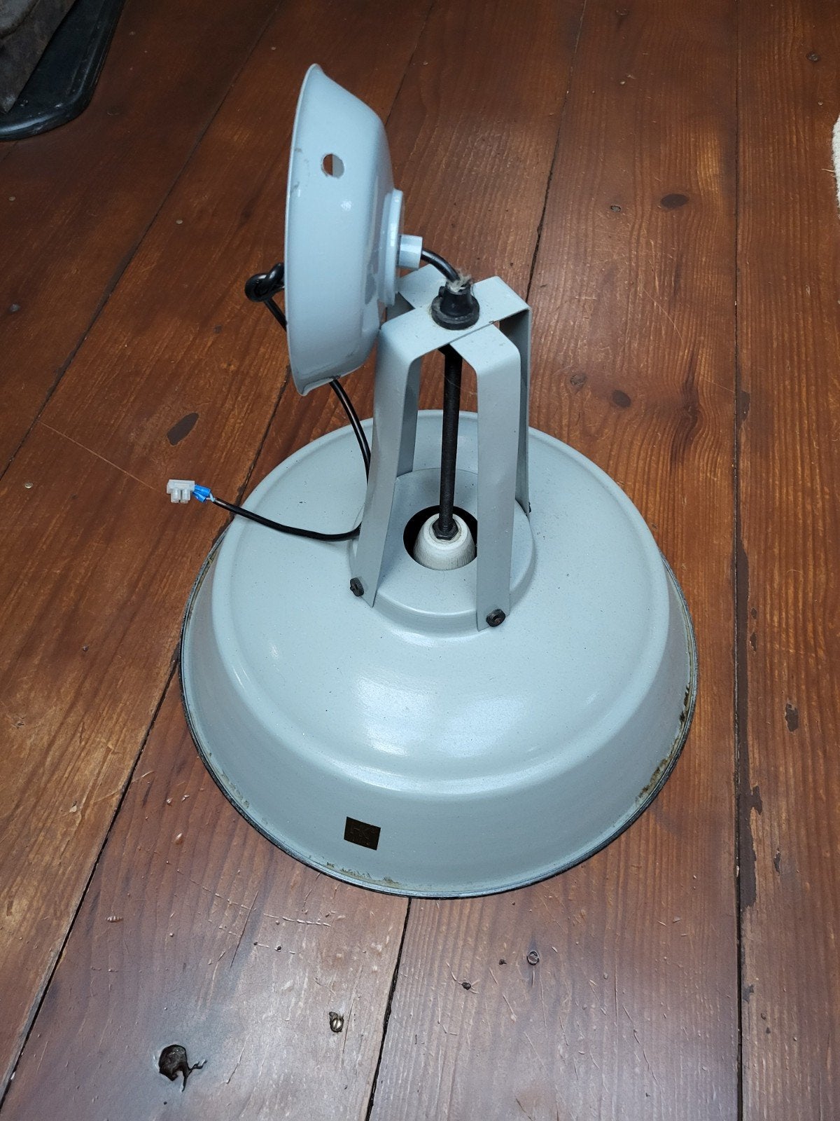 Industriële emaille lamp, Ophalen, Overige materialen, Gebruikt, E27 (groot)