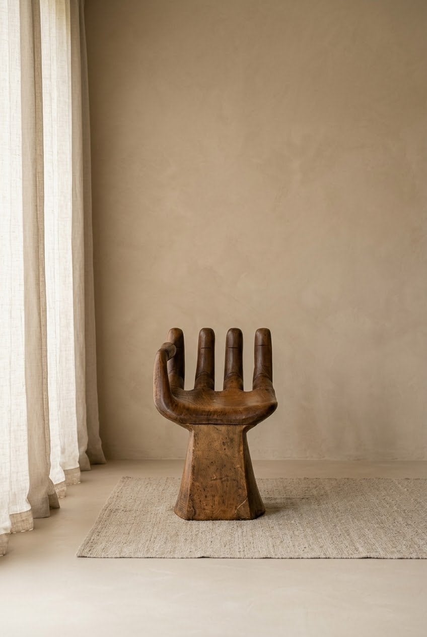 Vintage Handstoel in Pedro Friedeberg Stijl - Brutalist, Ophalen of Verzenden