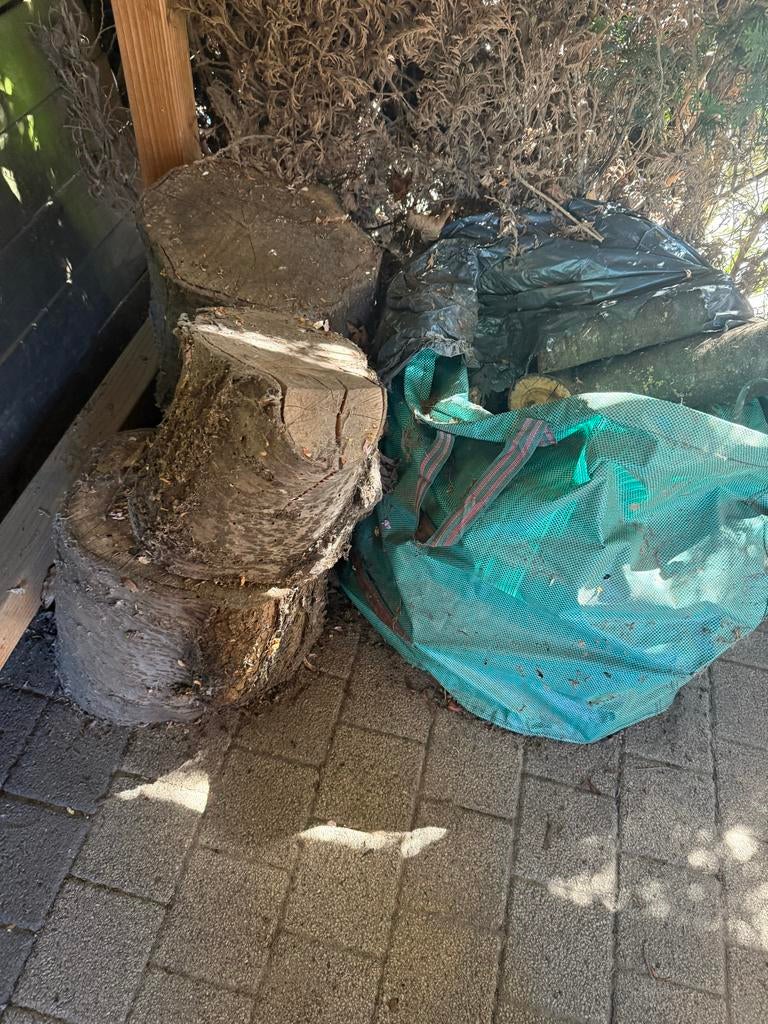 Diverse partij hout: balken, planken en boomstammen, Gebruikt, Overige typen, Overige houtsoorten, Ophalen