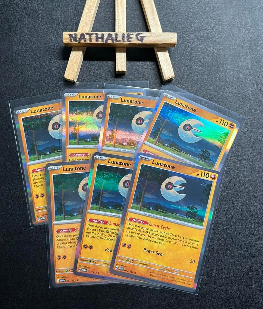 Lunatone holo 074/132 Pokemon Mega Evolution, Ophalen of Verzenden, Nieuw, Losse kaart