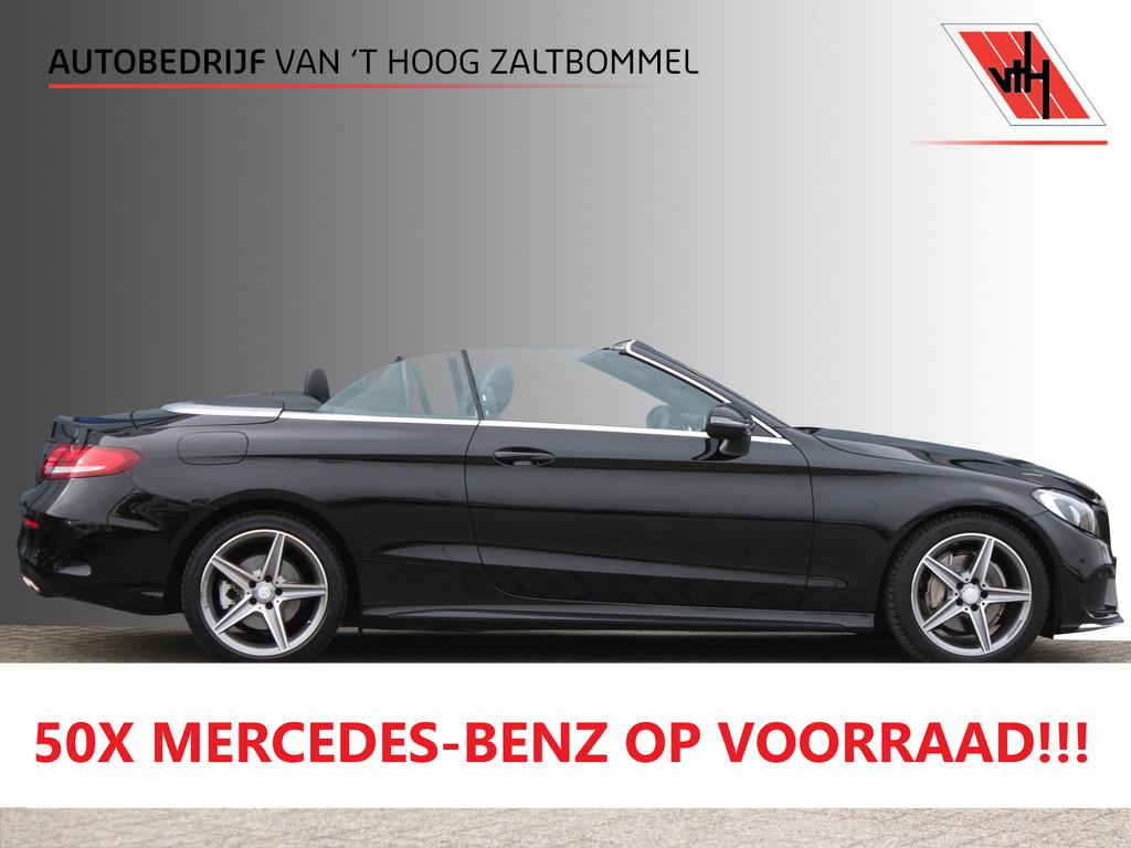 Mercedes-Benz C-Klasse Cabrio 180 AUT9 AMG LINE AIRSCARF CAM, Auto's, Automaat, Cabriolet, 4 stoelen, Zwart
