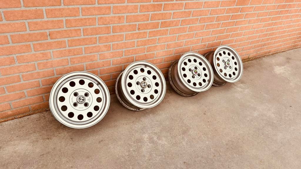 Ronal velgen 6Jx14 steek 4x98, incl. Naafdoppen., Auto-onderdelen, Ophalen, 14 inch, Gebruikt, Velg(en)
