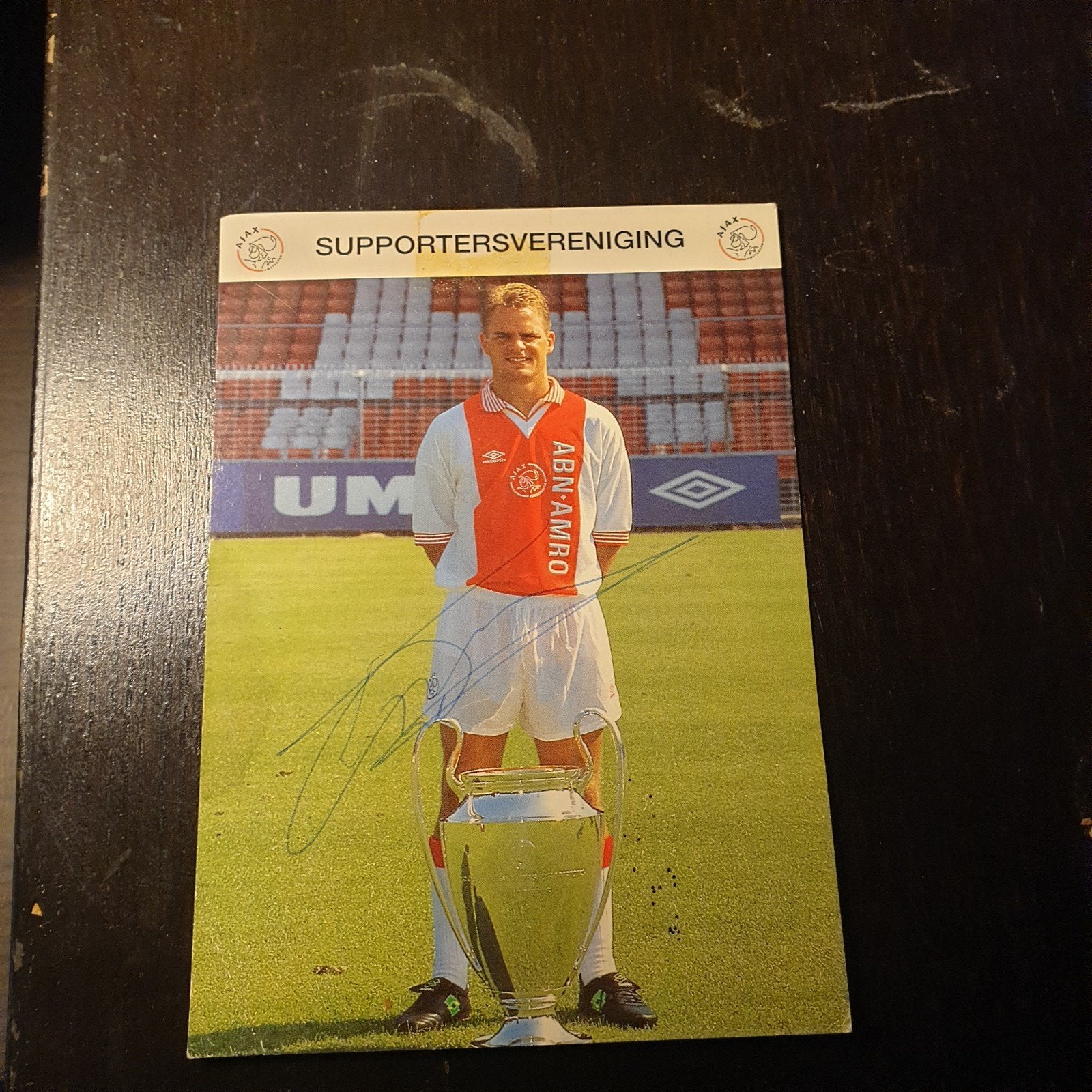 Gesigneerde spelerskaart Frank de Boer (Ajax), Ophalen of Verzenden, Gebruikt, Ajax, Spelerskaart