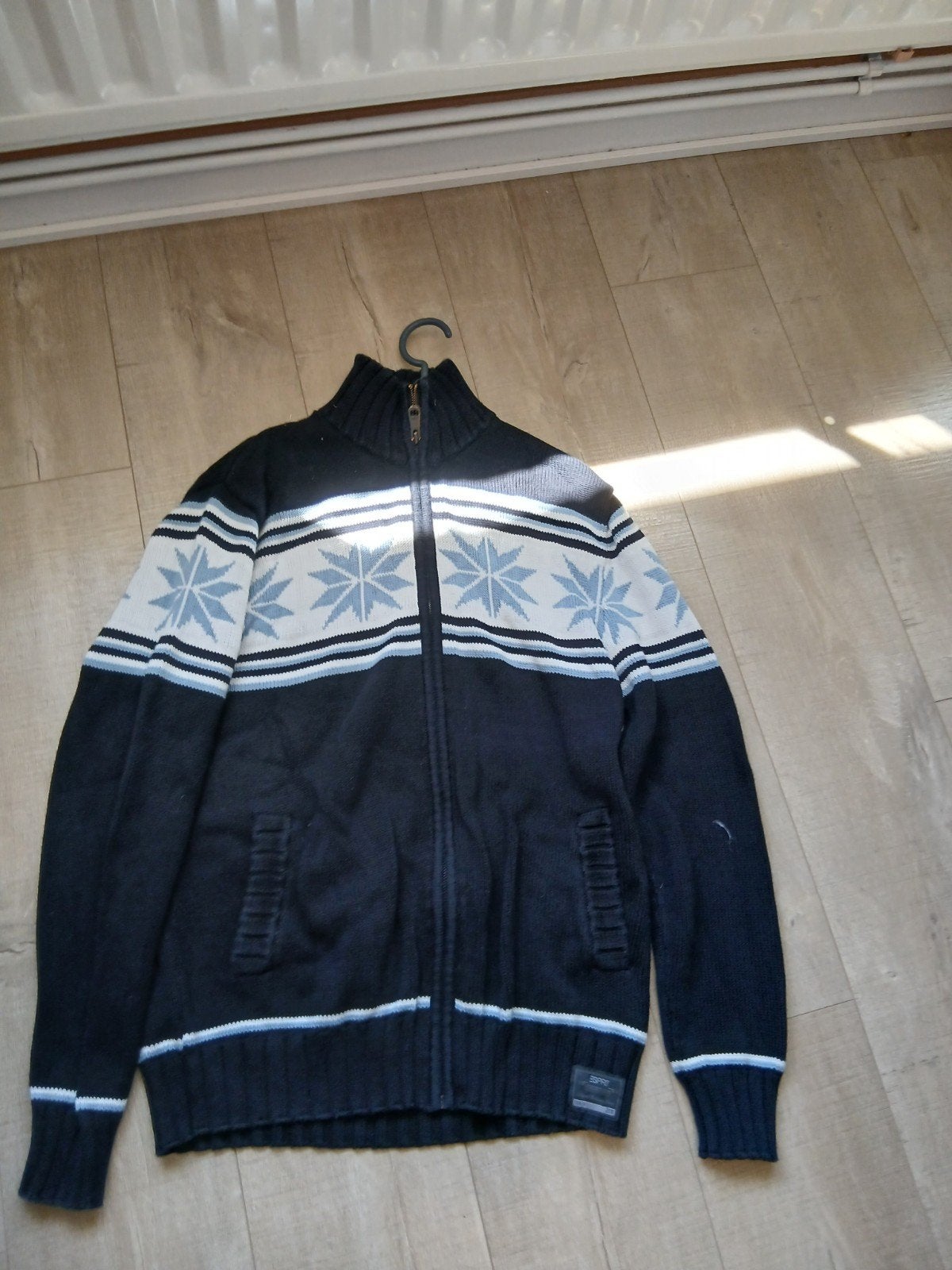 Esprit heren vest met Noorse print - Maat L, Ophalen, Maat 52/54 (L), Blauw, Zo goed als nieuw