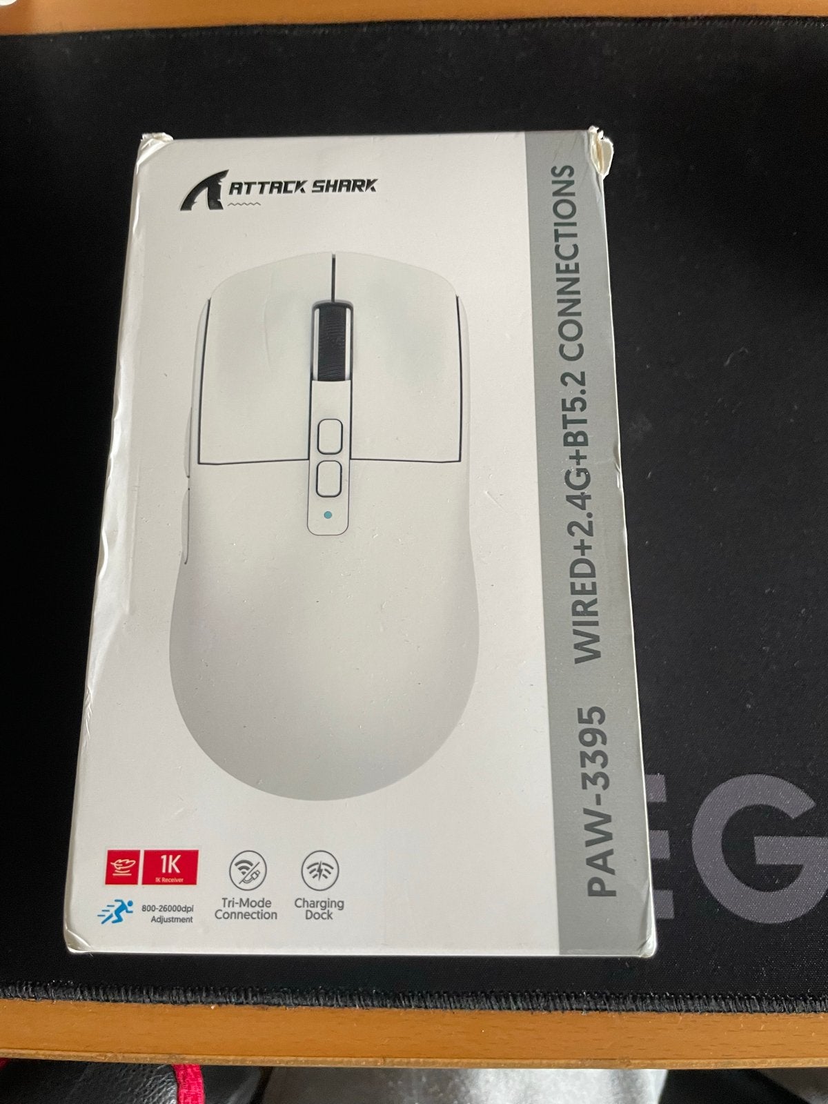Attack Shark X6 Gaming Muis met Oplaaddock en Dongle, Ophalen, Muis, Gaming muis, Zo goed als nieuw