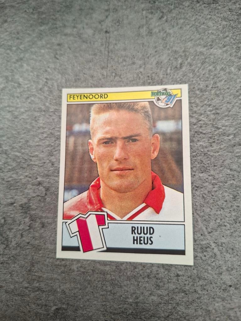 Panini sticker Voetbal 91. Speler Ruud Heus Feyenoord., Verzenden, Zo goed als nieuw, Sticker