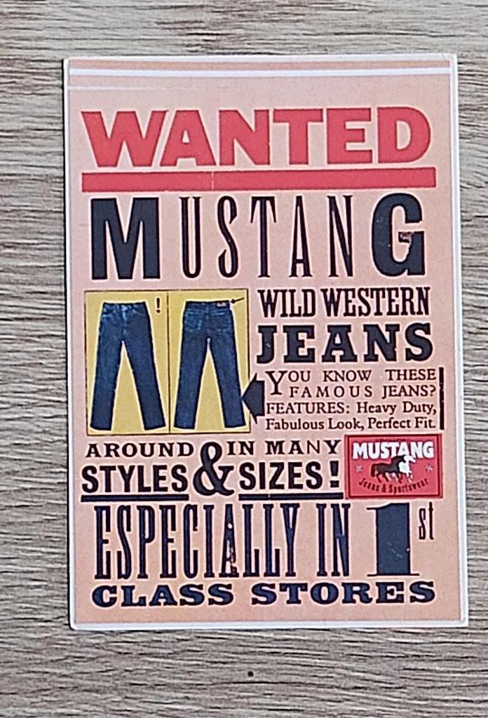Vintage Sticker MUSTANG JEANS., Ophalen of Verzenden, Zo goed als nieuw, Merk