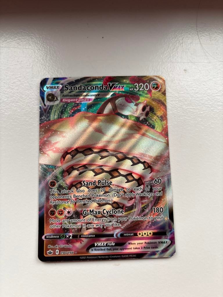 Sandaconda VMAX Pokémon Kaart - Zo goed als nieuw, Ophalen of Verzenden, Zo goed als nieuw, Losse kaart, Foil