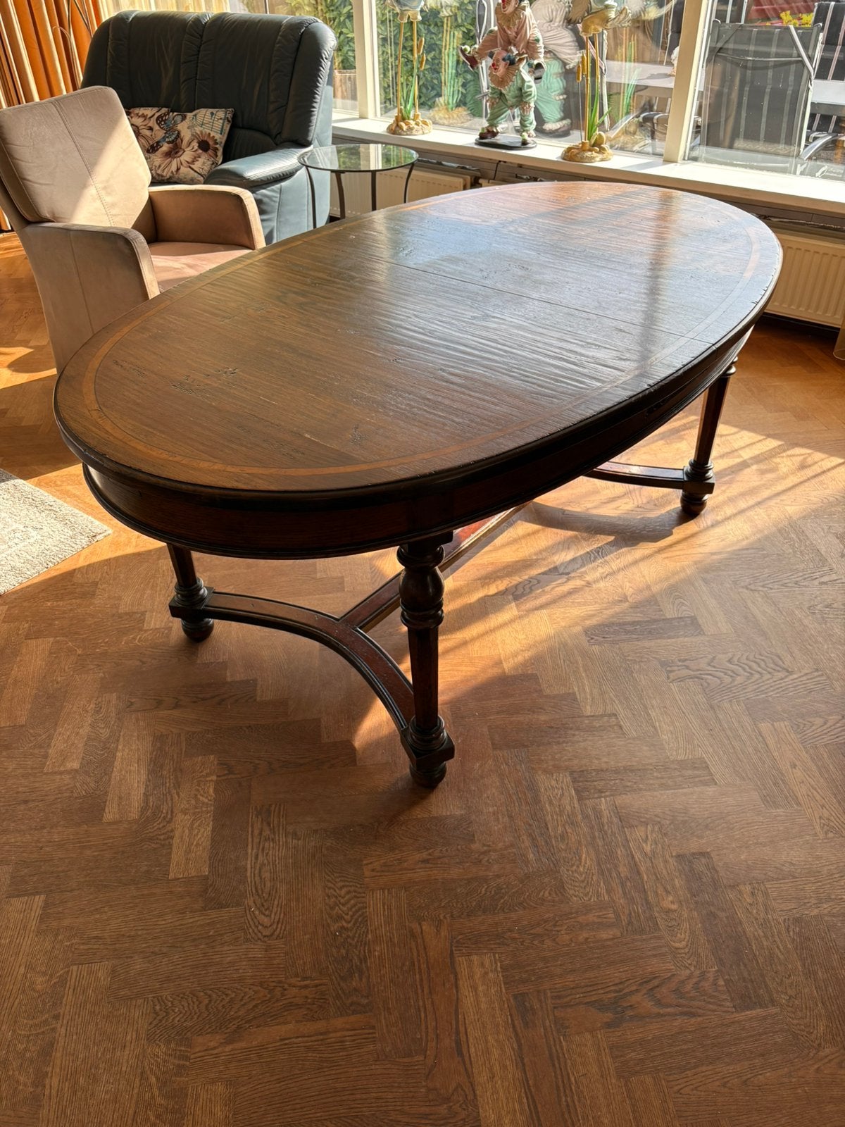 Houten eettafel (verlengbaar), Huis en Inrichting, Ophalen, Gebruikt, 100 tot 150 cm, 200 cm of meer