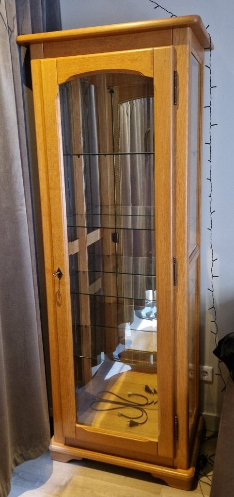 Vitrinekast, Ophalen, Glas, 50 tot 100 cm, Zo goed als nieuw