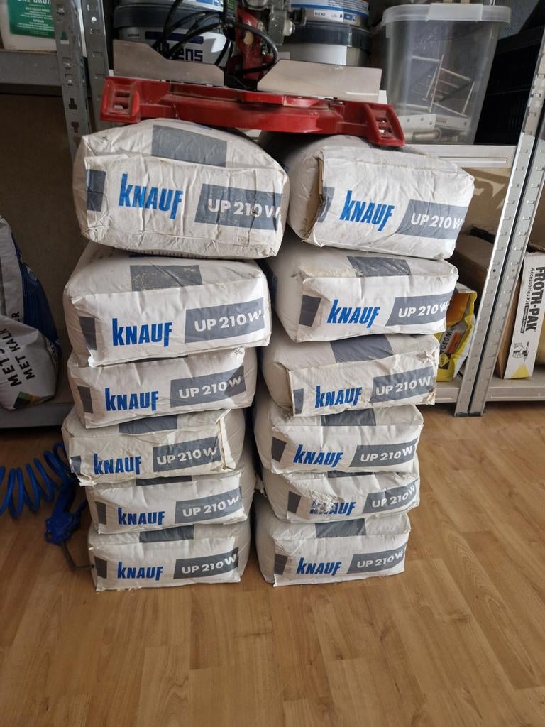 Knauf UP 210 W pleistermortel - 11,5 zakken, Ophalen of Verzenden, Nieuw