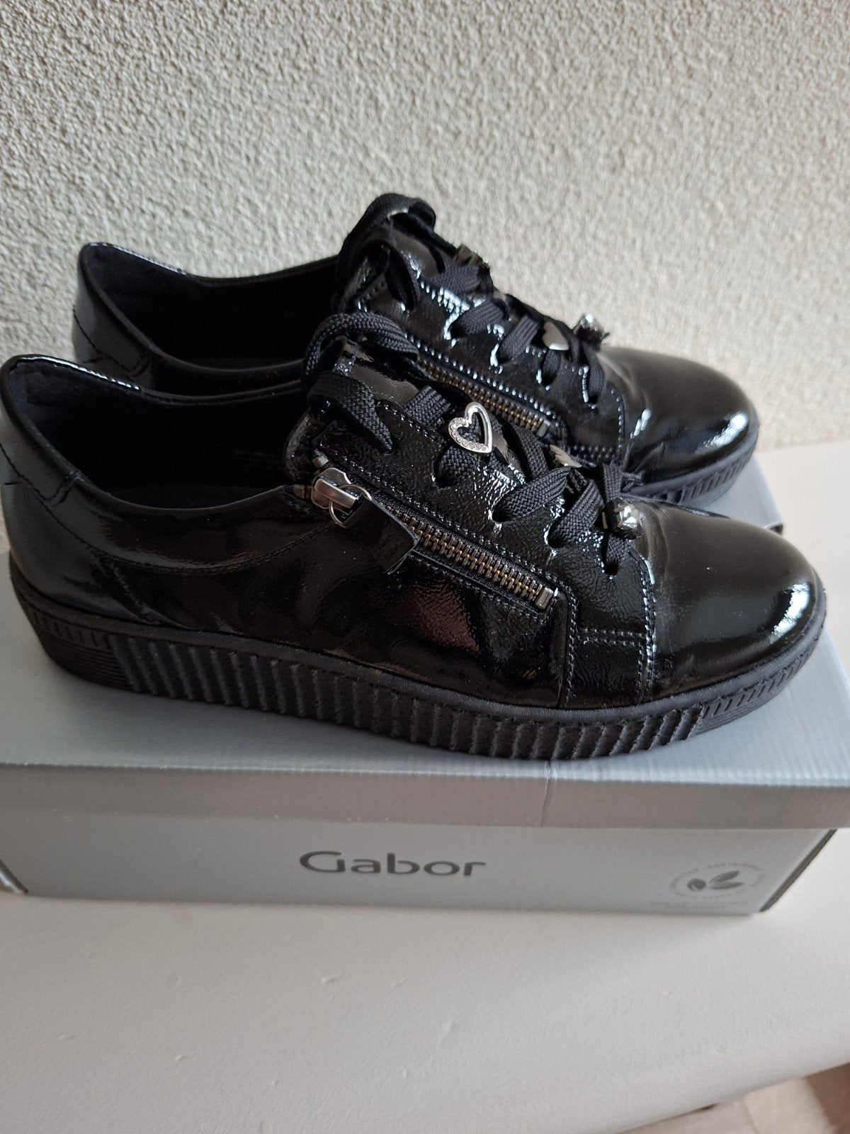 Gabor zwarte lak sneaker mt 39, nieuw, Zwart, Gabor, Nieuw, Ophalen of Verzenden