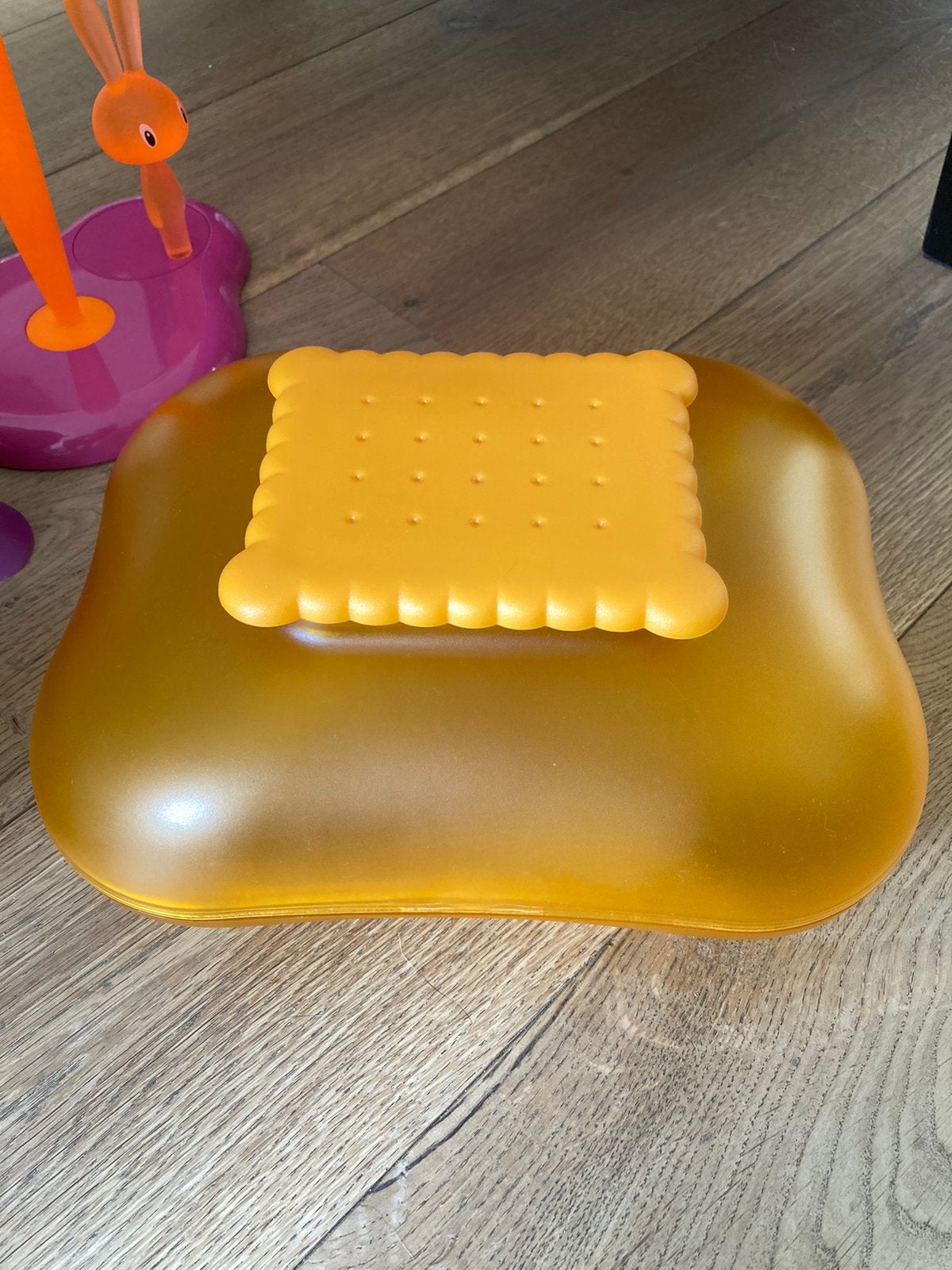 Alessi Mary Biscuit koekjestrommel oranje koekjesdoos pot, Nieuw, Ophalen of Verzenden, Voorraadpot, Alessi