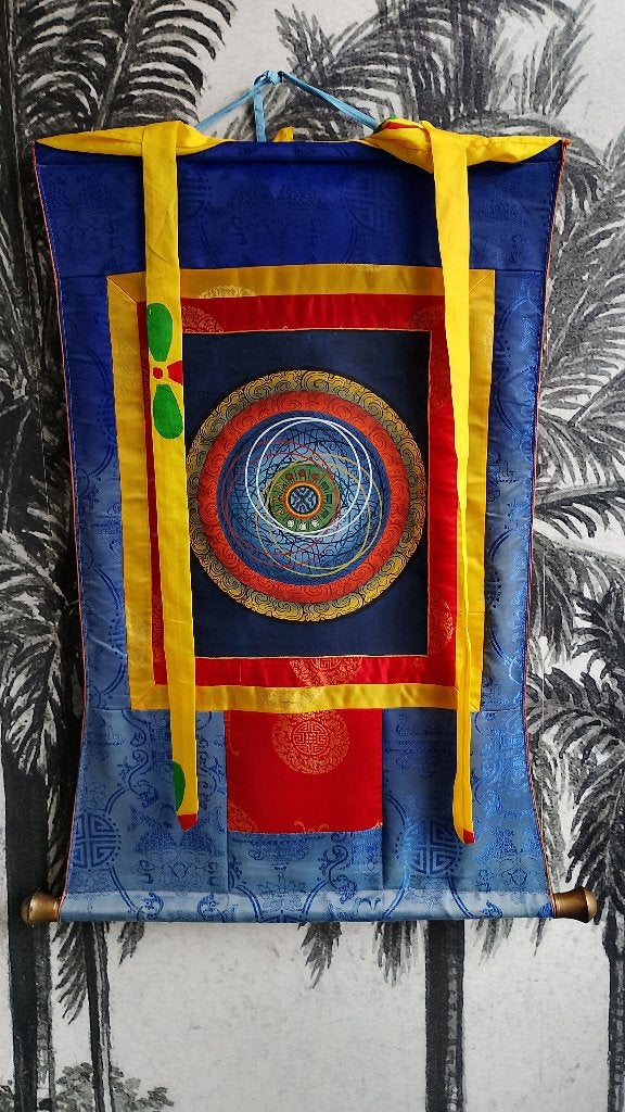 Tibetaanse handgeschilderde cosmic Mandela Kilkhor Buthan, Ophalen of Verzenden