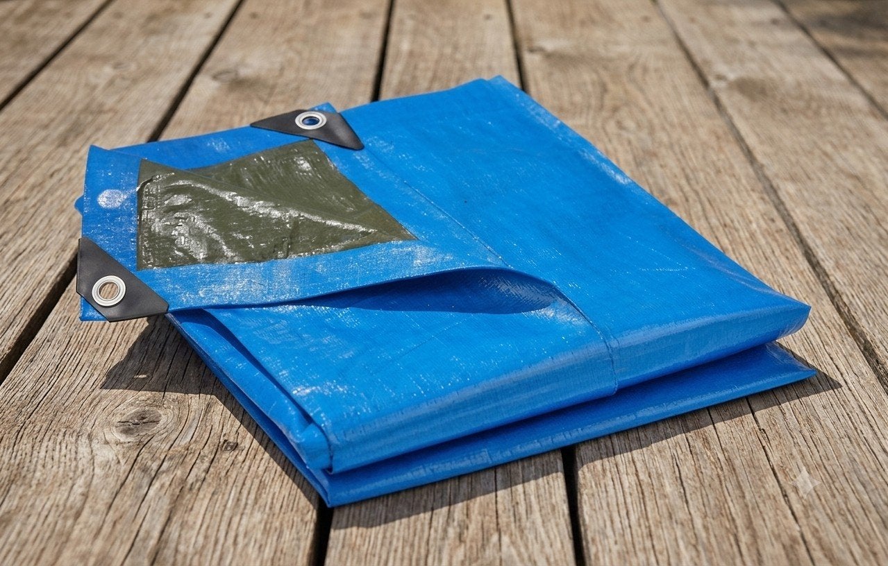 Nieuw Handsons Afdekzeil Groen/Blauw 6x8m, Doe-het-zelf en Verbouw, Ophalen of Verzenden, Nieuw, 15 m² of meer, Zeil
