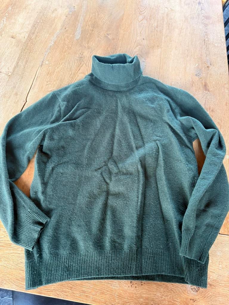 wollen cashmere blend trui groen / coltrui, Ophalen of Verzenden, Gedragen, Maat 36 (S), Groen
