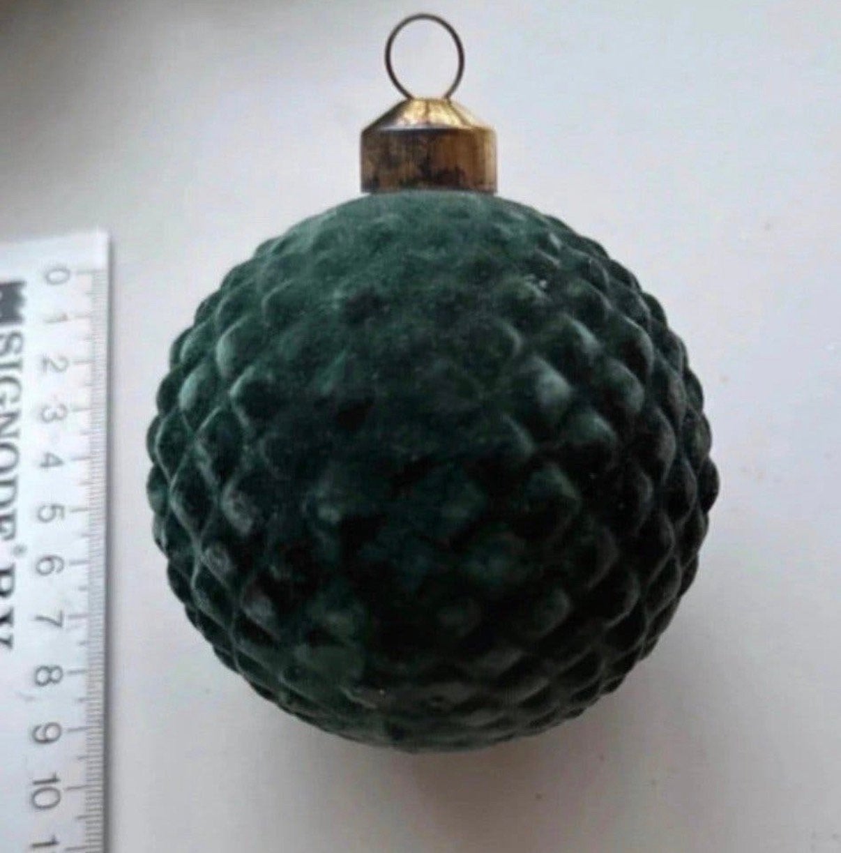 Kerstbal, groen Fluweel, Ophalen of Verzenden, Zo goed als nieuw