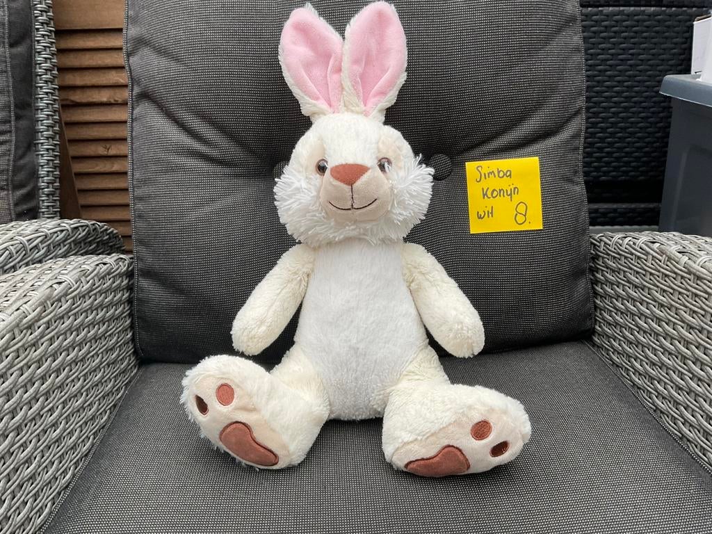 Nieuwe zgan witte Simba paashaas haas of konijn knuffel 35cm, Diversen, Pasen, Ophalen, Nieuw