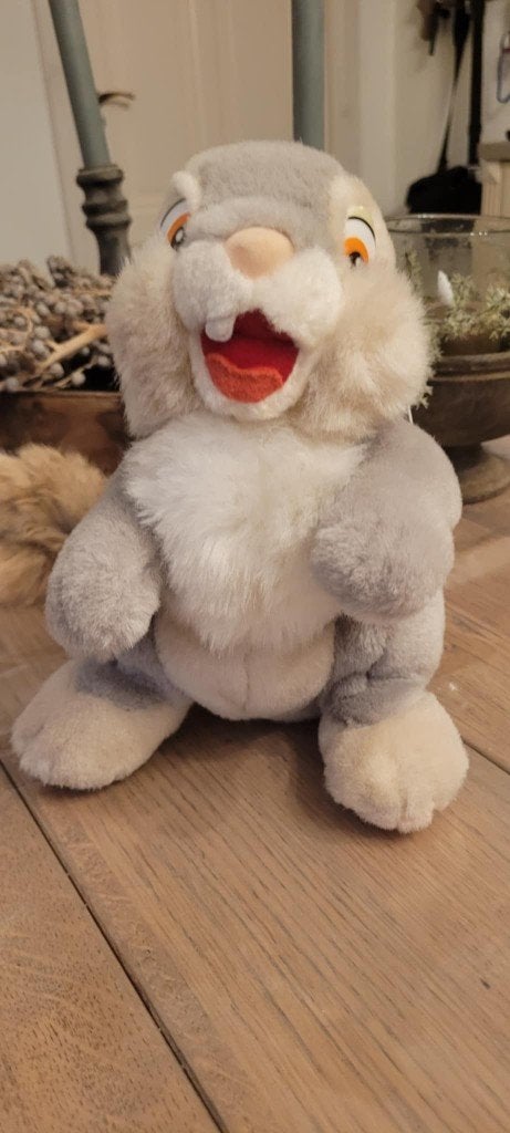 Vintage Disney Stampertje (Thumper)- Gund - Met Label! NIEUW, Overige merken, Disney, Grijs, Ophalen of Verzenden