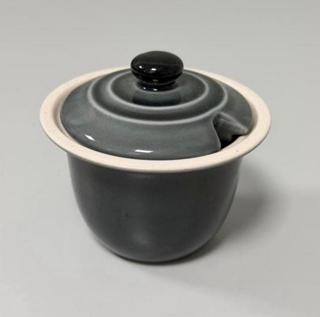Vintage Keramisch Potje Deksel Glazuur Suiker Jam Honing Pot, Antiek en Kunst, Ophalen of Verzenden