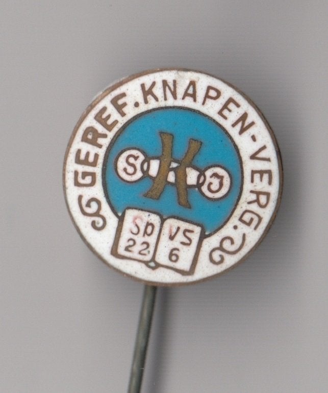 Gereformeerde Knapen Vereniging emaille speldje, Gebruikt, Niet vindbaar, Niet vindbaar, Speldje of Pin