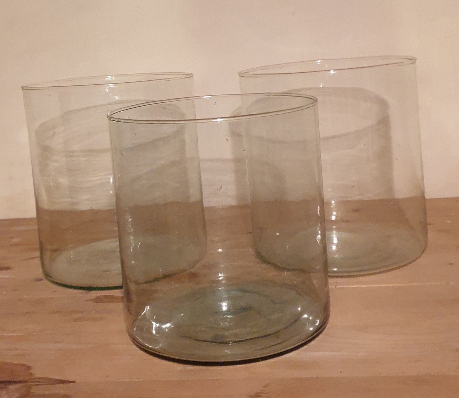 3 Grote glazen vaas/windlicht - Cilinder glas - Floran vaas, Huis en Inrichting, Transparant, Ophalen of Verzenden, Glas, Zo goed als nieuw